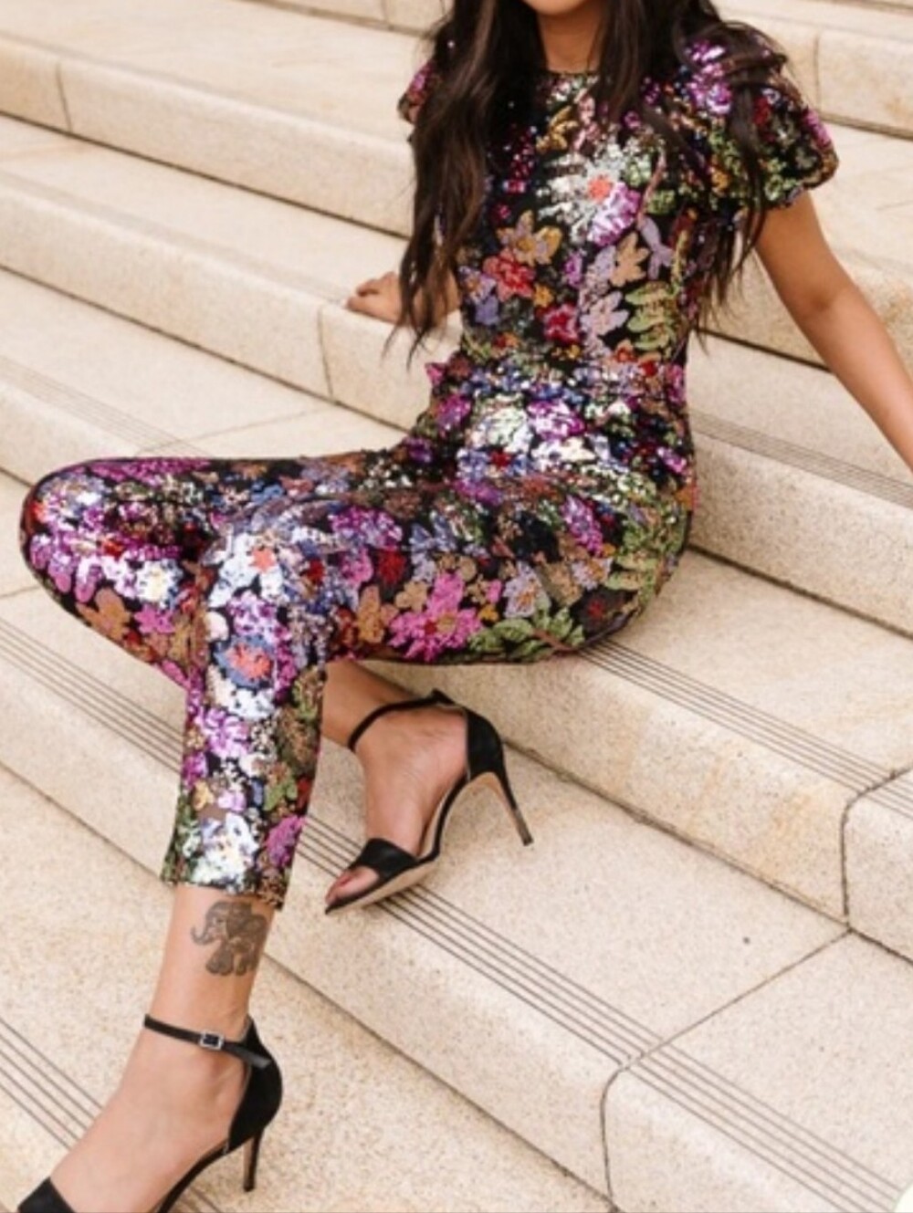 Ivy City Co. Showstopper Sequin Jumpsuit - Vibrant Multi-Color Party Jumpsuit XS - Picture 1 of 17